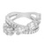 An image of a luxurious Rachel Koen women's ring with diamonds, captured from a top-down angle showcasing a close-up view. The ring features multiple sparkling diamonds of various cuts, including baguette and round, set in a polished 18K white gold band with a unique, openwork design. The diamonds are arranged in two parallel rows across the front half of the band, emphasizing their brilliance and the ring's intricate craftsmanship.