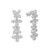 An image of a pair of Rachel Koen women's earrings with diamonds, displayed against a white background. The earrings are shown in a front-facing view, positioned vertically and symmetrically to each other, with a slight distance apart that allows a full view of each earring. Each earring features a series of flowers, adorned with multiple sparkling round cut diamonds, arranged in a cascading pattern. The intricate details and reflective surfaces of the diamonds are clearly visible, highlighting the craftsmanship of the earrings.
