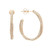An image of a pair of R Rachel Koen women's earrings with diamonds, displayed against a white background. The earrings are shown in a front-facing view, positioned vertically with the left earring slightly tilted away and the right earring in full profile. They have a hoop design, embellished with small, round-cut diamonds set in a polished yellow gold metal, giving them a luxurious and sparkling appearance. The earrings are presented in close proximity to provide a clear view of the intricate details and craftsmanship.