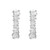 An image of a pair of Rachel Koen women's earrings with diamonds, displayed frontally on a white background. The earrings are vertically aligned and show a series of baguette cut diamonds stacked in a huggie design in white gold. The view is head-on, and the earrings are shown in close-up, with no other objects or distractions, providing a clear view of the jewelry's detail and craftsmanship.