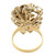 Back view of the estate cocktail ring band with stone mounting in yellow gold 
