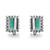 Back view of the stud earrings showing the back of the stone setting mounting and the hinged closure lock in white gold