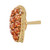 Right view of the cocktail ring showing the side view of the spessartite stones and diamond in prong setting with textured yellow gold outlined shank with ring band in 18K yellow gold.