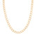 An image of a Rachel Koen brand unisex adult Cuban Link necklace without stones. The necklace features a series of interlocking, polished 14k yellow gold links with a smooth finish, presented in a straight, horizontal line at a close distance, providing a clear and detailed view of the chain's design and craftsmanship. The angle of the image is head-on, ensuring the entire length of the necklace is visible against a white background.
