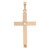 Back view of the yellow gold cross pendant showing the smooth polished finish with the center diamond setting
