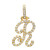 An image of a Rachel Koen brand unisex adult pendant with diamonds, featuring a pendant in a 'R' letter initial stylized script design. The pendant is presented in a close-up front view against a white background, with the pendant's loop at the top center for the necklace chain. The diamonds are encrusted throughout the pendant, which is crafted in yellow gold, reflecting light at various angles to showcase its sparkle and intricate detailing.