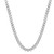 An image of a Rachel Koen brand tennis necklace designed for women, featuring a single strand of uniformly sized oval cut diamonds set in circular bezels in white gold. The necklace is displayed against a white background, arranged in a slight 'V' shape to emulate how it would drape around the neck. The view is head-on and centered, with the necklace appearing to be at a medium distance from the viewer, allowing for clear visibility of the individual diamonds and their settings.