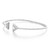An image of a Messika women's bracelet with diamonds, displayed at a slight angle to show the full design. The bracelet has a sleek, open-ended bangle style, featuring triangle-shaped diamond-encrusted caps at each end. It is positioned centrally against a white background, with a medium distance allowing clear view of the diamond details and the overall shape of the bracelet.