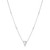 An image of a Messika women's necklace with diamonds. The necklace is displayed against a white background, centrally positioned with the chain extending diagonally across the corners, providing a clear view of the design. A triangle-shaped pendant encrusted with diamonds hangs at the center, with additional round diamonds evenly spaced along the chain. The perspective is a frontal view, and the necklace appears from a close distance, allowing for the intricate details of the diamonds and setting to be visible.