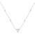 An image of a Messika women's necklace with diamonds from the back, displayed on a neutral background. The necklace features a delicate chain with evenly spaced diamond embellishments, leading to a central, larger triangular pendant with a diamond accent. The chain is shown at a straight angle, with the pendant centered and the necklace laid out horizontally to give a clear view of its design. 