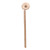 An image of a Messika brand earring designed for women, featuring diamonds from the back. The earring is positioned vertically in the center of the frame with a close-up view, showcasing a rose gold finish and a circular top with diamond embellishments. The earring has a long, slender bar design that extends downward, engraved with the Messika logo, reflecting a sleek and elegant appearance.
