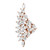 An image of a Messika women's earring with diamonds, featuring multiple marquise-cut diamonds arranged in a staggered leaf-like pattern, set in a rose gold structure. The earring is displayed against a white background, in a close-up view, oriented vertically with the narrower end pointing up, showcasing the intricate design and sparkling gems from a front-facing angle.