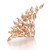 An image of a Messika women's earring with diamonds from the back, showcasing an intricate rose gold design with multiple sparkling diamonds inset throughout. The earring is photographed from a side angle, slightly above eye level, and presented in clear focus against a white background, highlighting the craftsmanship and unique pattern resembling a coral or organic lattice structure. The brand name "Messika" is visibly engraved on one of the earring's lower branches, indicating authenticity.