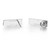 An image of a pair of Messika women's earrings with diamonds. The earrings are displayed against a white background, positioned horizontally with the left earring angled to show the front and the right earring turned to reveal the back, emphasizing the fastening mechanism. Both pieces are close to each other, with a medium distance from the camera, offering a clear view of the design and brand engravings.