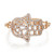 An image of a Messika women's Faith ring with diamonds, featuring a close-up view on a white background. The ring is angled to display the intricate design and the sparkling diamonds, which are set in a rose gold band. The design suggests a lattice pattern with varying sizes of round-cut diamonds, offering a view that highlights both the overall shape of the ring and the detailed craftsmanship. The ring is positioned to showcase the top view, providing a clear sense of its ornate pattern and the luxurious appearance of the stones.