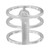 An image of a Messika brand women's ring with diamonds, viewed frontally with a slight angle from above. The ring features a unique triple band design, with two bands parallel to each other and a third crossing over them. A prominent diamond is set at the intersection point of the bands, and a smaller diamond is embedded in one of the lower bands. The name "MESSIKA" is prominently displayed in the center of the ring. The background is a neutral tone, ensuring the ring is the main focus.