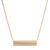 An image of a women's Messika Kate 18k rose gold necklace with diamonds, featuring a horizontal gold bar pendant with a row of sparkling diamonds along the lower edge. The necklace is presented against a white background, with the pendant centered and in focus, shown at a straight-on angle to highlight its design. The gold chain is visible on either side of the pendant, suggesting a mid-distance view that showcases the piece's elegance and simplicity.