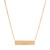 An image of a Messika women's necklace with a delicate rose gold chain and a horizontal bar pendant. The necklace is centered in the frame against a white background, viewed head-on at eye level with the pendant in sharp focus. The brand name "MESSIKA" is engraved on the pendant, although no diamonds are visible in this view.