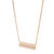 An image of a Messika women's necklace with diamonds, featuring a delicate rose gold chain and a horizontal bar pendant with a row of sparkling diamonds set along the bottom edge. The necklace is displayed against a white background, with the chain angled slightly to the left and the pendant centered. The view is a close-up, showcasing the diamonds' brilliance and the pendant's polished surface.