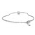 An image of a Messika women's bracelet with diamonds, displayed against a white background. The bracelet features a central curved bar with a bezel-set diamond at the center. It is shown from a top view at a slight angle, allowing the bar and the diamond to be in focus while presenting the delicate chain links that extend around to form the bracelet. The Messika brand tag is visible, hanging from the chain near the clasp. The image is taken from a medium distance, ensuring the entire bracelet is visible while highlighting the sparkle and design of the diamond setting.