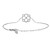 An image of a Messika women's bracelet with diamonds, displayed against a white background. The bracelet is positioned horizontally across the center of the frame with a slight curve, showcasing its delicate chain and geometric, honeycomb-like centerpiece adorned with diamonds. The clasp is visible on the right side, and a small brand tag hangs close to it. The photo is taken from a top-down angle at a close distance to capture the intricate details and shimmer of the diamonds.