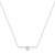 An image of a Messika brand Glam'Azone Diamond Bar 18k white gold necklace designed for women, featuring a delicate chain with small diamonds evenly spaced along its length. The necklace is displayed in a straight horizontal line with a central, circular diamond pendant that stands out due to its larger size and more intricate design. The view is head-on and the necklace appears to be at a close distance, allowing for clear visibility of the diamonds' sparkle against a plain white background.