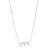 An image of a Messika brand women's necklace with diamonds, displayed against a white background. The necklace features a delicate chain with evenly spaced round diamonds leading to a centerpiece of four triangular diamond-studded pendants arranged in a symmetric V-shape. The view is a frontal, close-up angle, showcasing the intricate design and sparkling diamonds with high clarity.