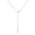 An image of a women's Messika necklace with diamonds. The necklace features a delicate chain with a central round link from which a vertical chain extends downward, ending in a rectangular tag with the brand's name. The necklace is presented against a white background in a straight-on frontal view, providing a clear and unobstructed view of the design and details. The distance from the camera ensures the entire necklace is in focus, showcasing the sparkle of the diamonds and the shine of the metal.