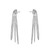 An image of a pair of women's Messika Gatsby hoop earrings with diamonds, displayed on a white background. The earrings feature multiple vertical, slender bars encrusted with small, round diamonds, creating a sparkling effect. The earrings are positioned symmetrically, facing forward, with their posts visible at the top, designed for piercing. The distance appears close-up, allowing for clear visibility of the diamond details and the polished 18k white gold.