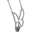 An image of a women's Messika necklace with diamonds, displayed frontally against a white background. The necklace features a large, butterfly-shaped pendant adorned with numerous small, brilliant-cut diamonds set along its outline. The pendant is attached to a delicate chain with interspersed diamonds, giving the piece an elegant and luxurious appearance. The image is taken from a straight-on perspective, with the necklace shown in its entirety, providing a clear view of its design and craftsmanship.