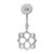 An image of a Messika women's earring with diamonds, shown in a close-up frontal view on a white background. The earring features a round post at the top, a slender bar connector, and a geometric honeycomb-shaped drop, all embellished with small, brilliant-cut diamonds. The design is elegant and modern with a shiny white gold finish.