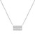 An image of a Messika women's necklace with diamonds, displayed against a white background. The necklace features a rectangular pendant adorned with multiple rows of sparkling diamonds, attached to a fine-link white gold chain. The pendant is positioned centrally and shown from a front-facing angle, providing a clear view of the diamond details. The image is taken from a medium distance, allowing the entire necklace and its intricate design to be visible.
