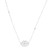 An image of a Messika women's necklace with diamonds, shown in a frontal view against a white background. The necklace features a delicate chain with small, evenly spaced diamonds leading to a central, ornately cut pendant with diamond embellishments. The pendant is in a symmetrical, floral-like design and is positioned at the center of the chain, which is displayed at a slight angle to provide a clear view of the pendant's details. The image is taken from a medium distance to capture the entirety of the necklace while emphasizing the pendant.
