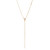 An image of a Messika brand women's necklace with diamonds, displayed against a white background. The necklace is positioned vertically in the center of the frame, with the chain creating a Y shape. At the intersection of the Y, there is a triangle-shaped pendant encrusted with diamonds. The necklace is captured in a close-up view, showcasing the delicate rose gold chain and the sparkle of the diamonds. The photo is taken from a front angle, providing a clear and detailed view of the necklace's design and craftsmanship.