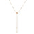 An image of a Messika women's necklace with diamonds, displayed against a plain white background. The necklace features a delicate rose gold chain with evenly spaced, small round diamond accents. At the center is a prominent, inverted triangle pendant with a diamond at its core, from which extends a longer dangling chain segment terminating in a pear-shaped diamond embellishment. The necklace is photographed from a front-facing angle, and the pendant is centered in the frame, presenting a clear view of its design and the luster of the diamonds.