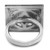 An image of a Messika women's cocktail ring with diamonds, positioned centrally against a reflective surface. The ring is viewed from a top-down angle, displaying the intricate design and diamond embellishments. It's placed at a medium distance from the camera, with sharp focus and ample lighting that highlights the ring's metallic sheen and the sparkle of the diamonds.