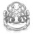 An image of a women's Messika brand Promess ring with diamonds, featuring an intricate lattice design. The ring is photographed at a slight angle to show the detailed openwork pattern that covers most of the top surface, with small diamonds accenting the lower edges. The band, visible at the bottom, is inscribed with the "Messika" logo, and the ring is centered in the frame with a close-up view to capture its elegance and craftsmanship.
