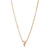 An image of a Messika Thea women's necklace with diamonds, showcasing a delicate rose gold chain with a central triangular pendant encrusted with sparkling diamonds. The necklace is photographed from a front-facing angle against a white background, with the pendant positioned centrally and in clear focus. The chain extends symmetrically from either side of the pendant, suggesting a medium distance from the viewer for an elegant display.
