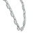 An image of a Rachel Koen women's necklace with diamonds is displayed against a white background. The necklace features a necklace design with interlocking links encrusted with sparkling round brilliant cut diamonds in 18K white gold. The necklace is shown in close-up, capturing the intricate details and the brilliance of the diamonds from a top-down angle.