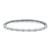 An image of a Rachel Koen women's bangle bracelet with diamonds, showcasing a close-up, frontal view on a white background. The bracelet is positioned horizontally across the frame at a slight angle, allowing for a clear view of the sparkling pave set round cut diamonds embedded along the top half, contrasted against the polished white gold. The distance from the camera ensures the entire circumference of the bracelet is visible, highlighting its elegant design and craftsmanship.