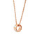 An image of a Bvlgari women's Serpenti Viper necklace with mother of pearl, shown against a white background. The necklace features a rose gold chain with a close-up, front-facing view of the pendant. The pendant is circular with a distinctive Bvlgari design, holding a mother of pearl that appears to be opalescent, reflecting light with a soft glow. The image is taken from a front angle, with the pendant and chain centrally positioned, providing a clear view of the jewelry's design and craftsmanship.The condition of necklace is new. 