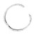An image of a Bvlgari B.Zero1 unisex adult bracelet without stones, displayed against a white background. The bracelet is shown in a three-quarter view with the opening facing slightly to the right. It features the brand's signature design, with the Bvlgari Bvlgari logo engraved around the outer circumference. The item is photographed from a medium distance, capturing the entire circumference and allowing for a clear view of its shape and details. The metallic surface reflects light, highlighting its polished finish.The condition of the bracelet is new.