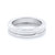 An image of a Bvlgari B.Zero unisex adult ring without stones, presented at a slight angle giving a three-quarter view. The ring is placed centrally against a white background, with the focus on the upper surface showcasing the brand's signature design elements. The distance is such that the ring occupies a majority of the frame, allowing for detailed inspection of its surface and craftsmanship. The condition of the ring is new. 