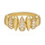 An image of a Rachel Koen women's ring with diamonds displayed at a front-facing angle, centered horizontally. The ring features a polished 18k yellow gold band with a series of alternating smooth and round cut diamond-encrusted teardrop shapes. The diamonds are set close together, creating a sparkling cluster effect. The image is taken from a close distance, highlighting the intricate details and craftsmanship of the ring.