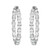 An image of a pair of Rachel Koen women's earrings with lab grown diamonds, presented in a frontal view on a neutral background. The earrings feature a vertical row of large, round-cut diamonds set in inside out in prong setting in a white gold material. Each earring is shown from a straight-on angle, with both positioned symmetrically and occupying a central position in the frame, providing a clear view of their design and luxurious stones. They are displayed at a medium distance, allowing for the intricate details and the sparkle of the diamonds to be appreciated.