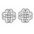 An image of a pair of Rachel Koen women's earrings with diamonds, displayed frontally and centered. The earrings have a flower-like design with sparkling diamonds set in a symmetrical pattern. Each earring features a diamond at the center surrounded by diamonds forming petal shapes. The photo shows the earrings up close, providing a clear view of the intricate details and the reflective qualities of the diamonds.