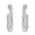 An image of a pair of Rachel Koen women's earrings with diamonds. The earrings are shown in a frontal view with a symmetrical composition, positioned vertically and equidistant from each other. Each earring features a series of rectangular baguette cut diamonds arranged inside out, with each stone set in a manner that allows for maximum visibility of its facets. The earrings are set against a white background, emphasizing their sparkle and clarity.