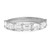 An image of a Rachel Koen women's ring with lab grown diamonds, displayed in a close-up, front view against a plain background. The ring features a series of sparkling rectangular emerald cut diamonds in a prong setting, encircling the top half of the polished white gold band. The craftsmanship of the ring is highlighted by the light reflecting off the lab grown diamonds and the metal's shiny surface. Visible on the band is the engraving "14K LGD CT 1.95," indicating the gold purity and total carat weight. The perspective of the photo provides a clear view of the ring's design and the intricate details of the diamond arrangement.