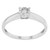 An image of a Damiani brand women's illusion engagement ring with diamond, displayed frontally and centered in the frame. The ring features a prominent diamond set in a six-prong setting, mounted on a polished silver band. The image is taken from a top-down angle, showcasing the sparkle of the central diamond and the sleek design of the band at close distance.