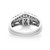 An image of a Rachel Koen brand ring for women, featuring diamonds. The ring is photographed at a slight angle showcasing the top and side view, with a focus on the diamond-encrusted upper half. The intricate design is visible on the side of the ring, and the image is taken from a close, but not macro distance, against a white background for a clear view of the details.